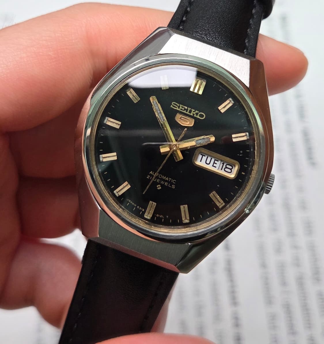 빈티지 세이코 데이데이트 오리지널 블랙다이얼 6319 오토매틱  상품이미지4