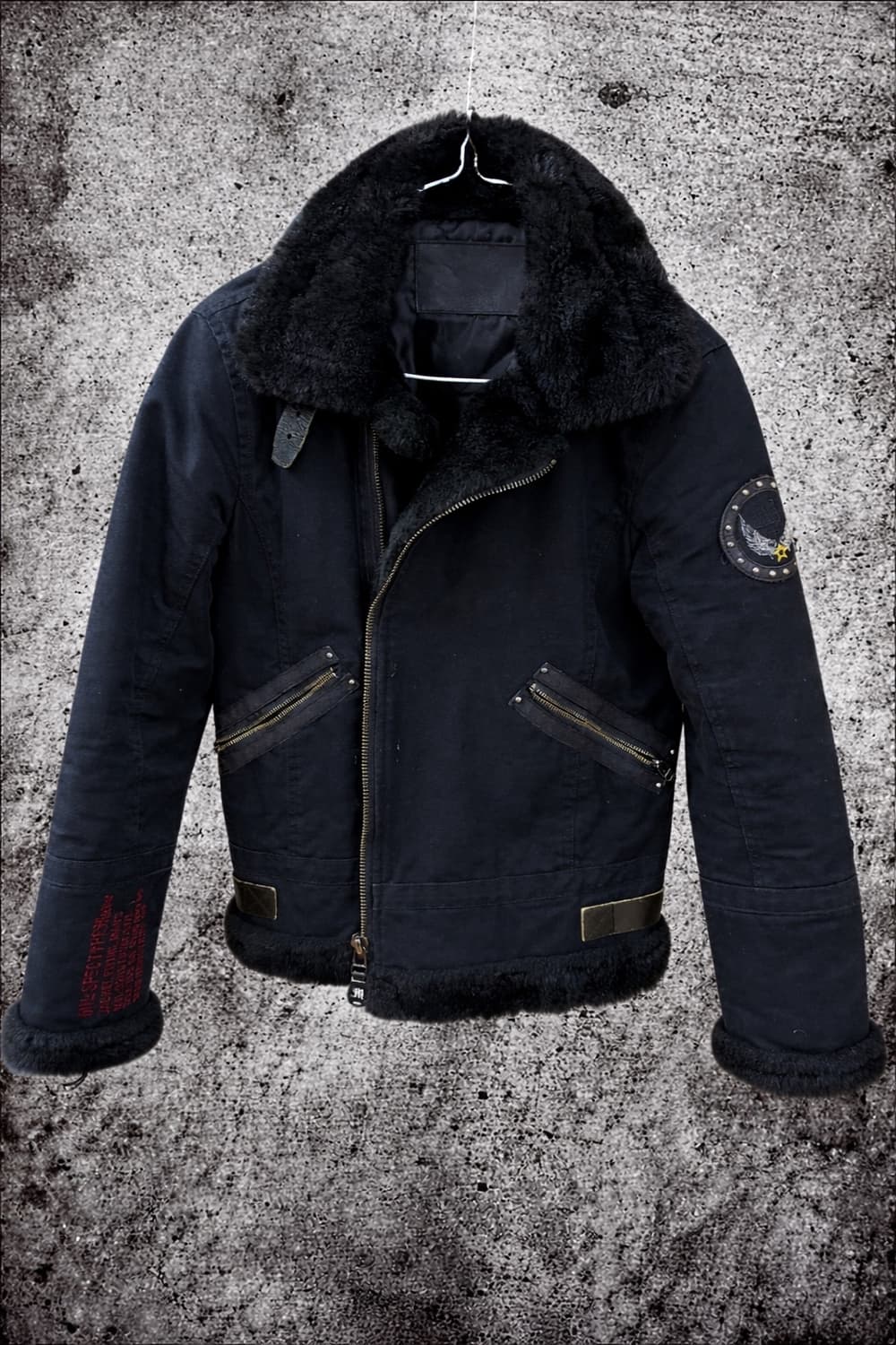 MIDAS B-3 숏기장 블랙 퍼 무스탕 상품이미지2