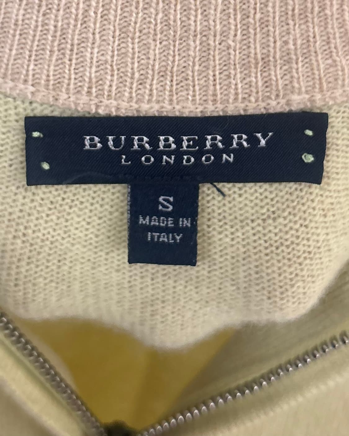 버버리 옐로우 울 캐시미어 니트 집업 상품이미지7