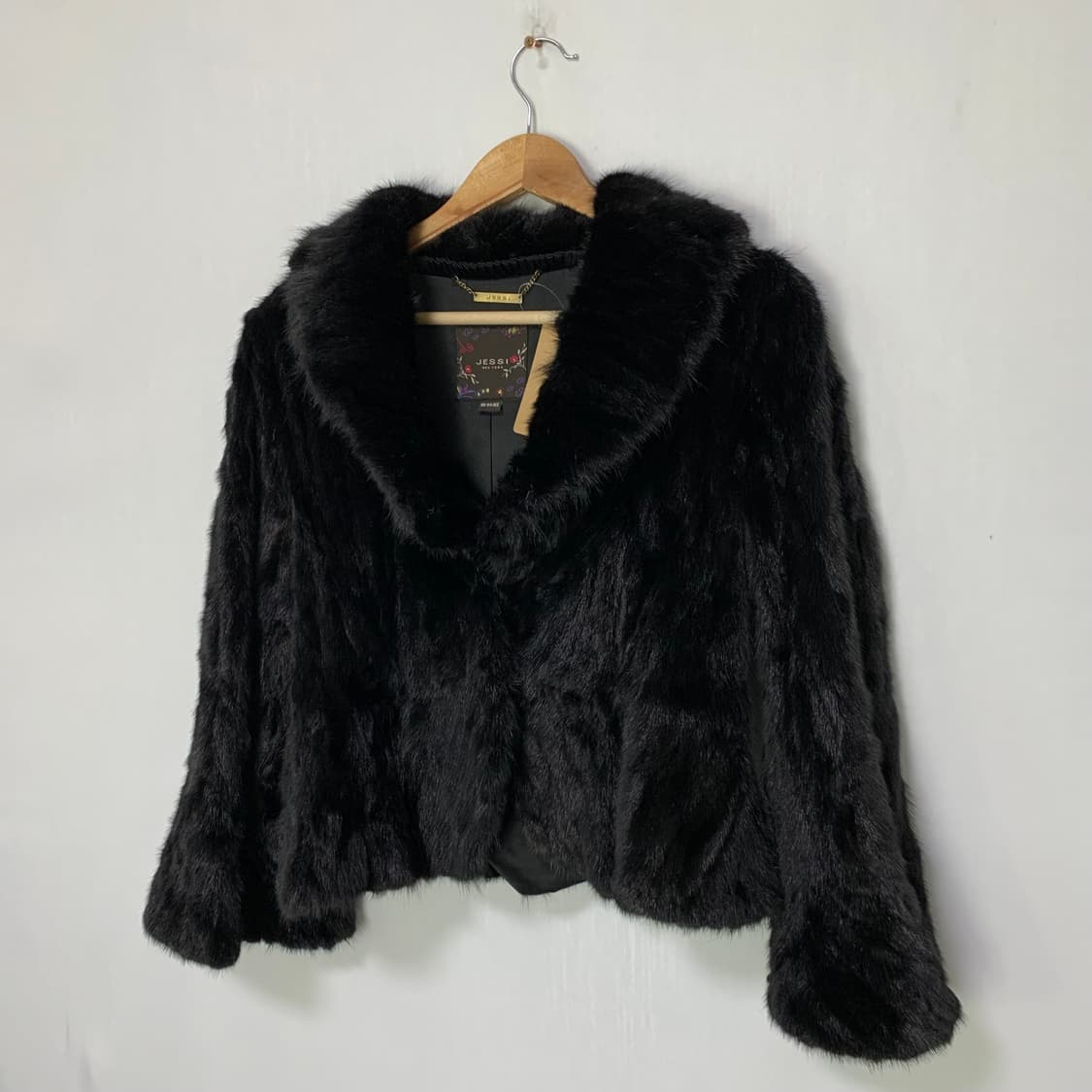 제시 뉴욕 빈티지 블랙 밍크 퍼 숏 코트 여성 퍼자켓 상품이미지2