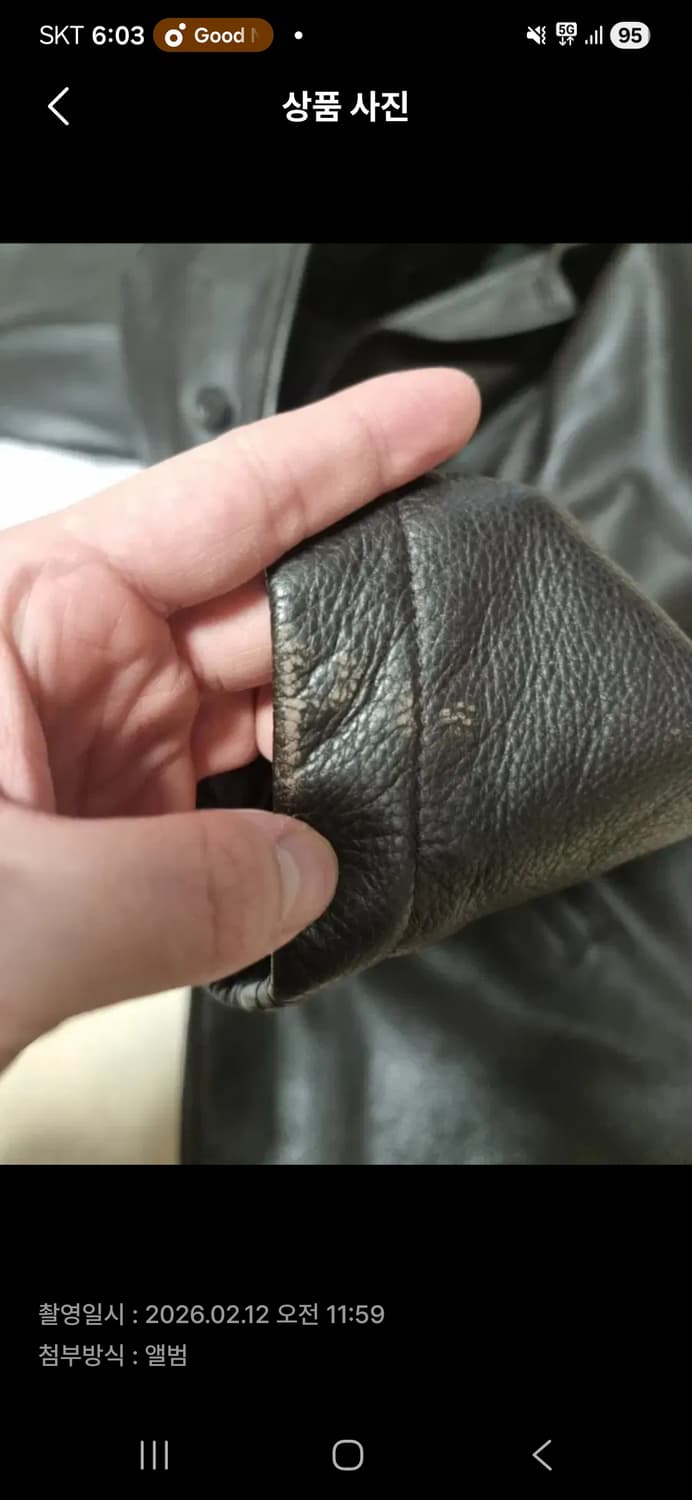 90's J.CREW 다크브라운 레더 카코트 L사이즈 상품이미지6