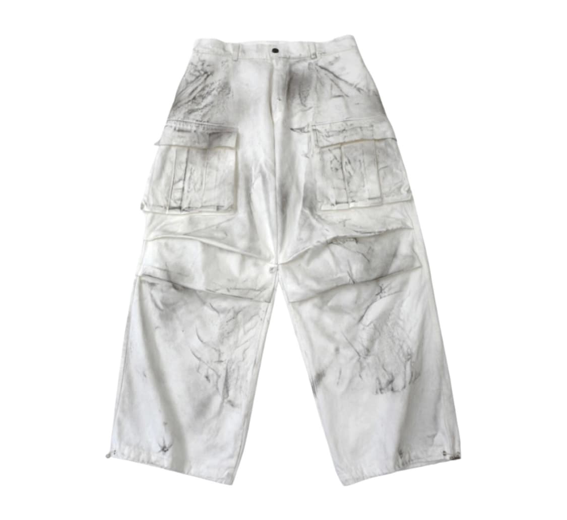 [2]노쿨러스 01 카고 팬츠 더티 워싱 화이트 상품이미지1