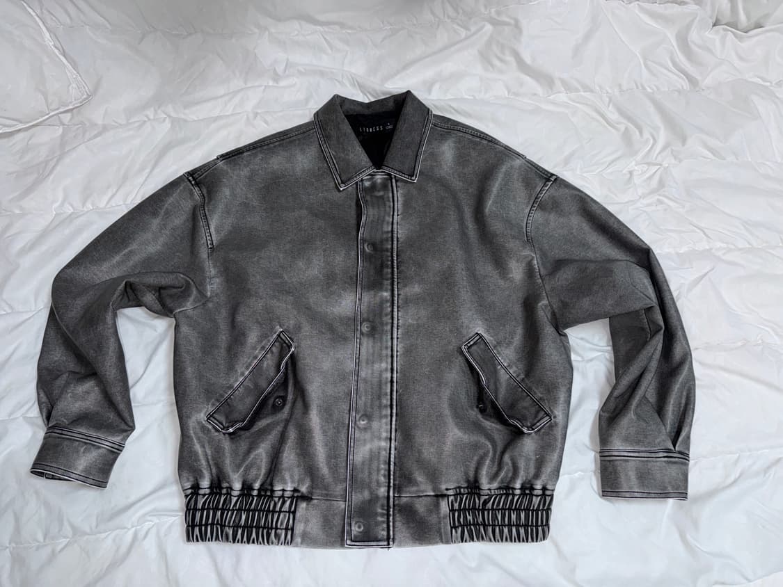Lioness kenny leather bomber jacket 그레이 상품이미지3