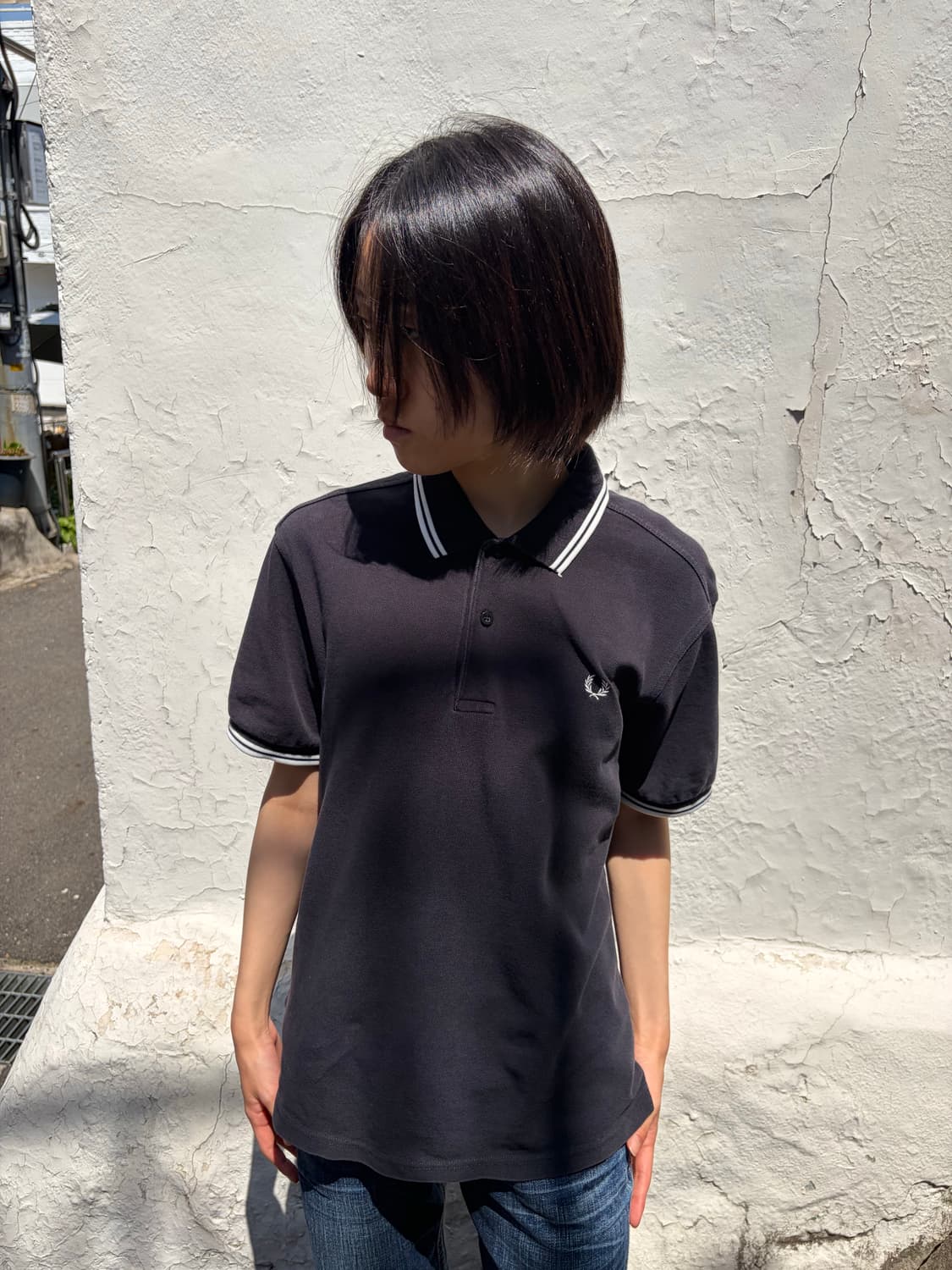 Fred Perry 라인 디테일 카라 반팔 티셔츠 M 상품이미지4