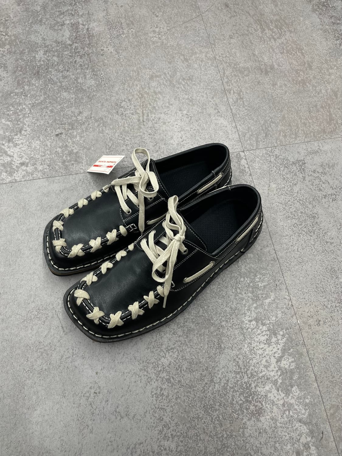 빈티지 캠퍼 에키 레이스업 블랙 레더 로퍼 상품이미지2