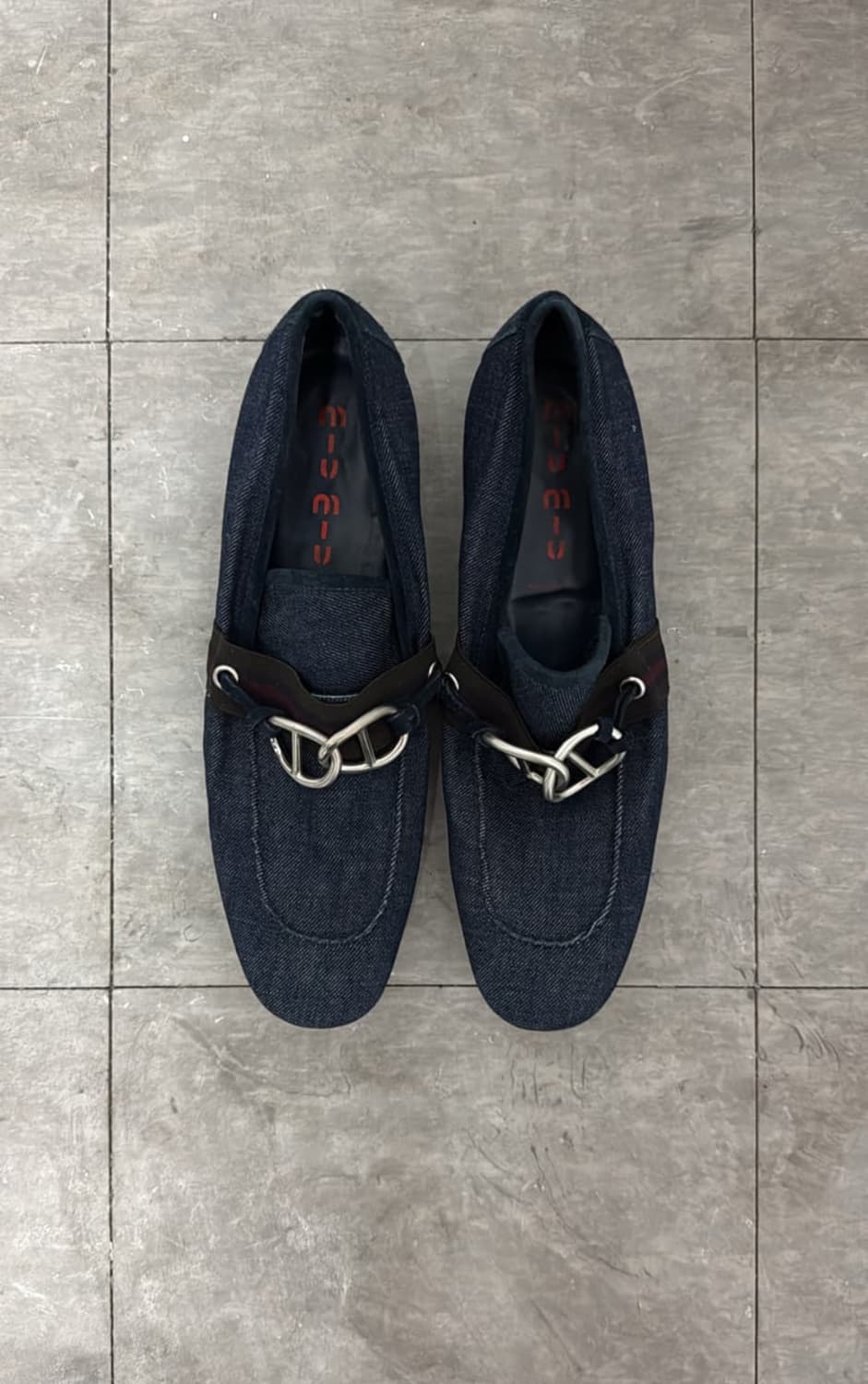 [280] 90’s 미우미우 체인 데님 로퍼 상품이미지3