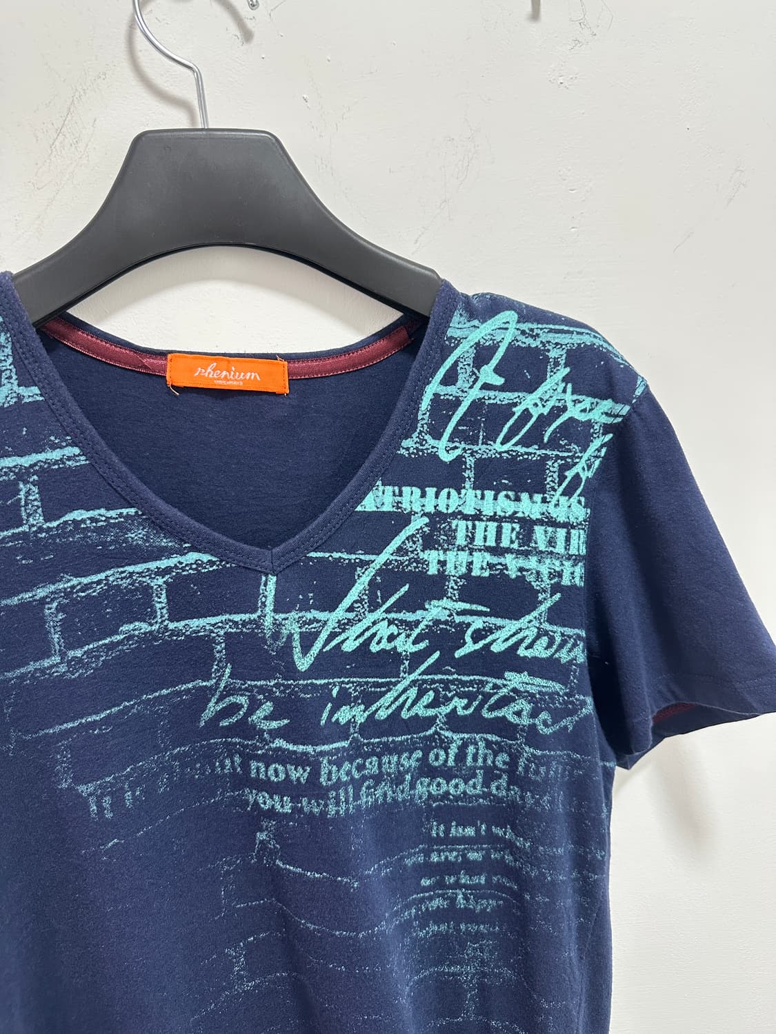 Hideaways grunge lettering tee navy 상품이미지2