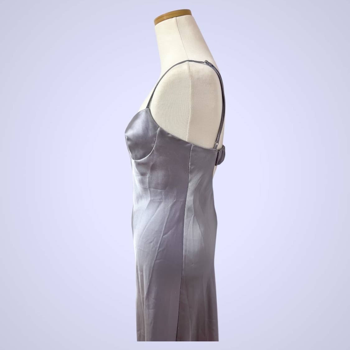 자라(ZARA) 라벤더 새틴 슬립 롱 원피스 상품이미지4