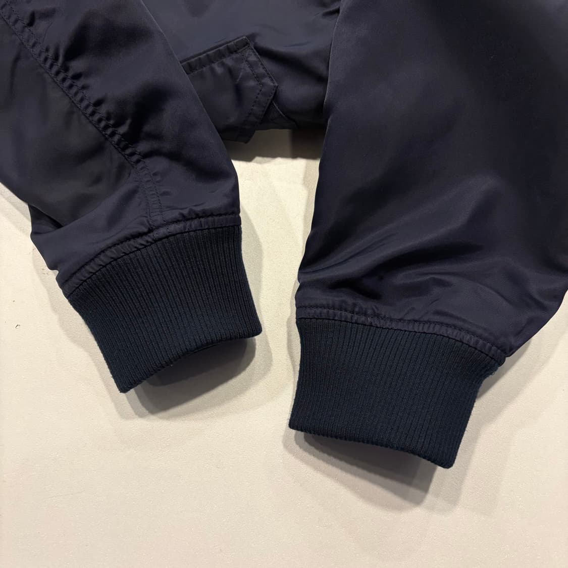 [95] 에비수 패치 나일론 봄버 자켓 네이비 D845 상품이미지6