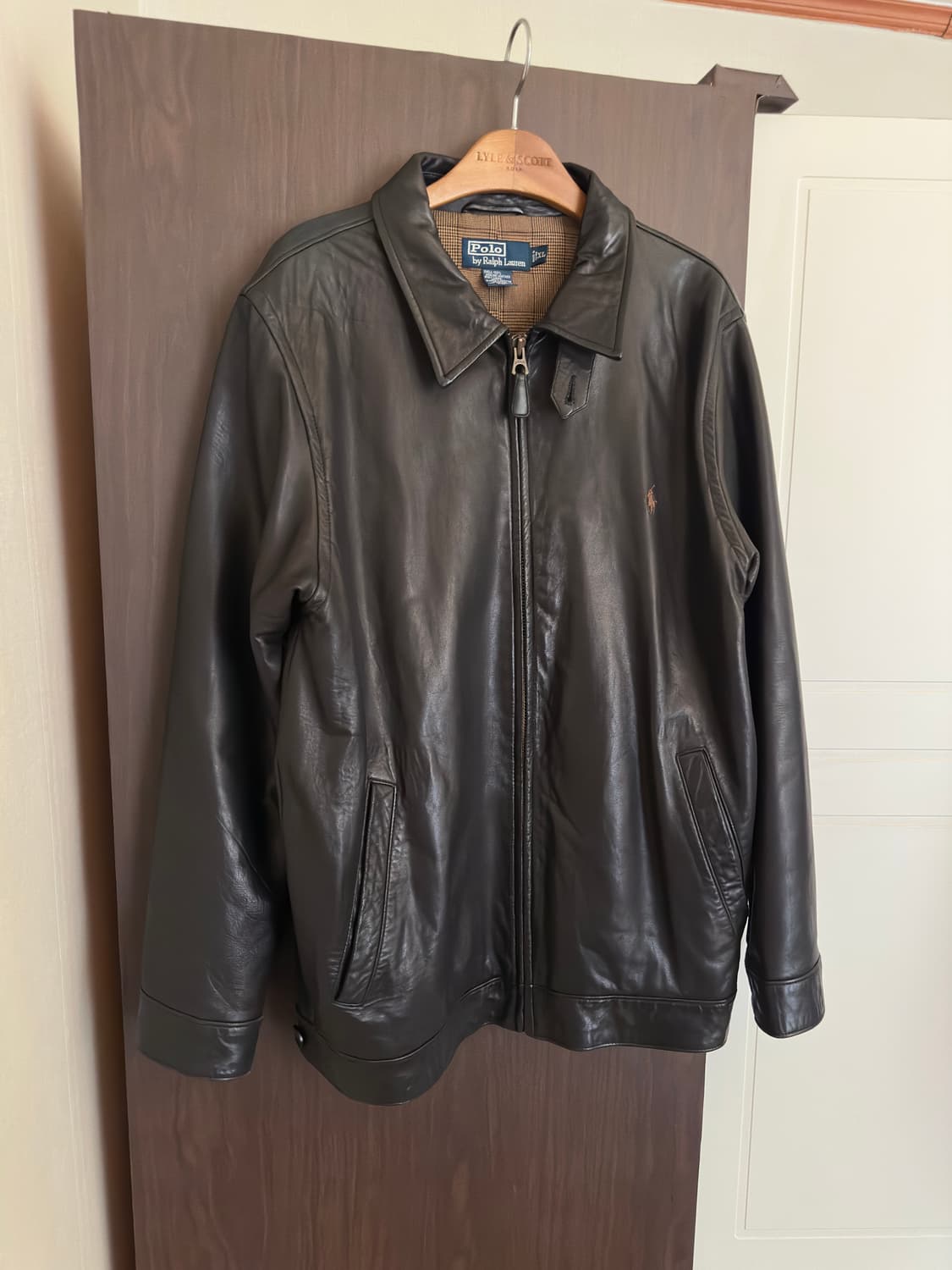 폴로 랄프로렌 90S 가죽 자켓 XL 블랙 (105-110) 상품이미지1