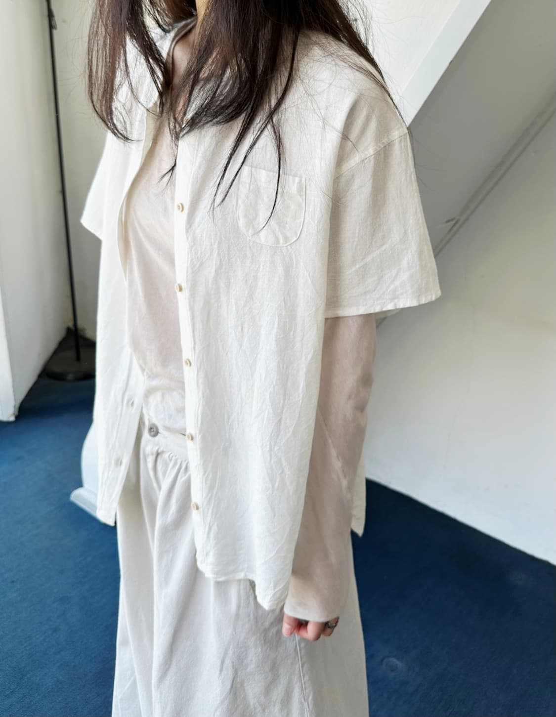 Cotton linen natural design shirt 상품이미지9