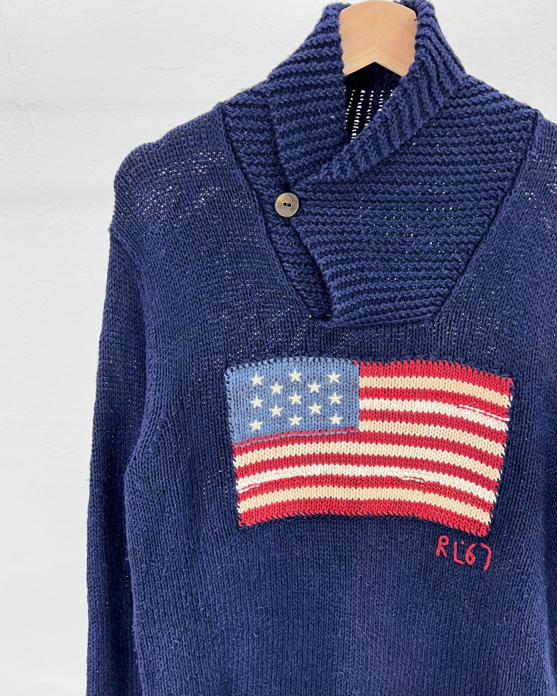 폴로 랄프로렌 usa 성조기 숄카라 코튼 니트 스웨터 상품이미지2