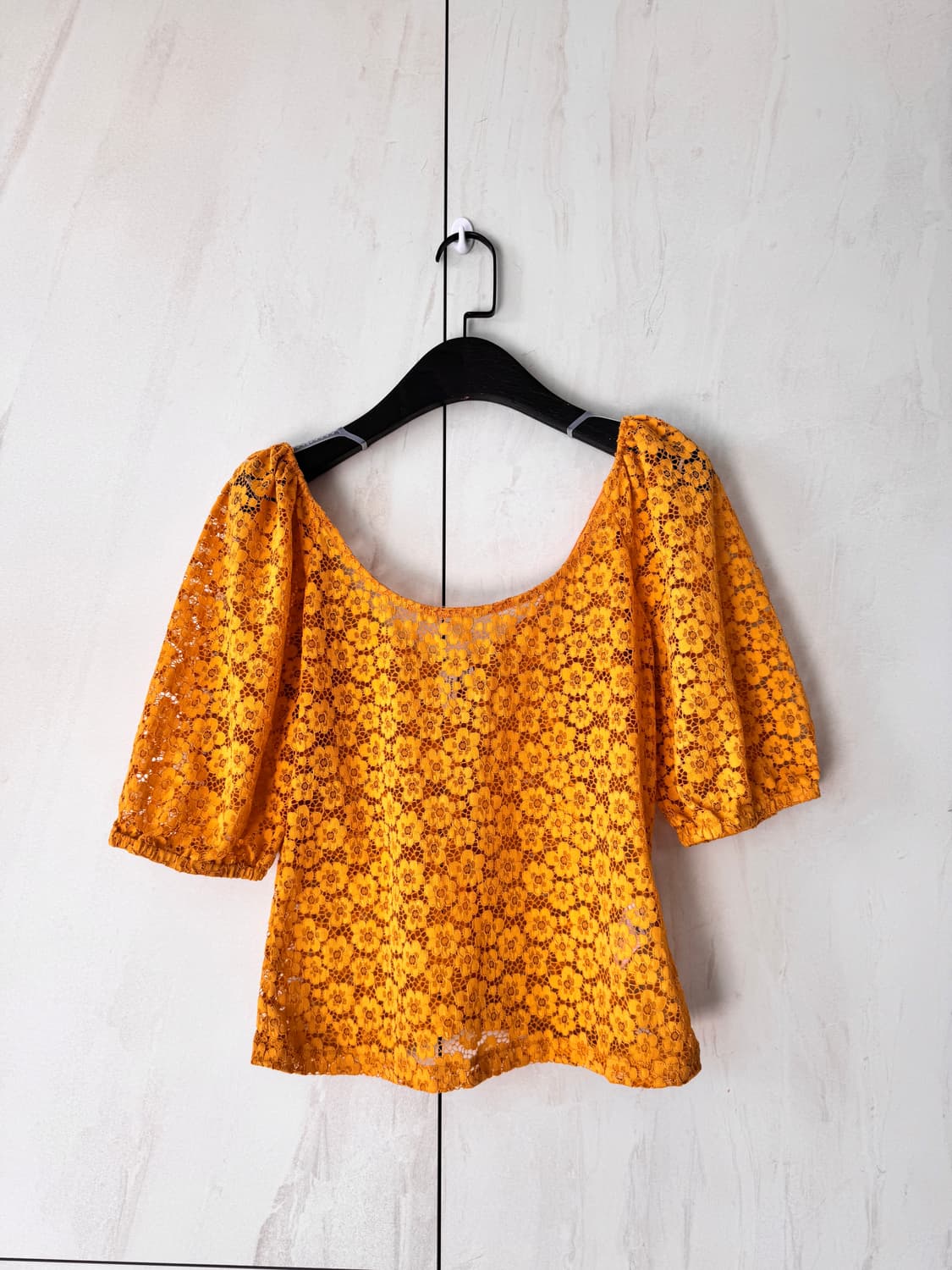 새상품 앤아더스토리즈 레이스 블라우스 옐로우 EUR 38(55,66사이즈 상품이미지8