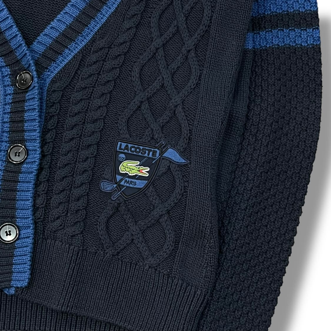  라코스테 배색 케이블 니트 가디건 y14398 상품이미지5