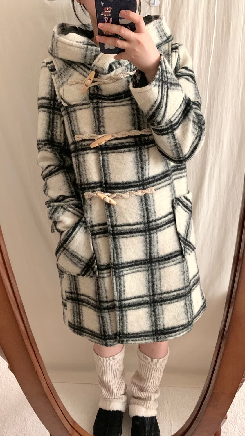 As know as 체크 떡볶이 코트 상품이미지6