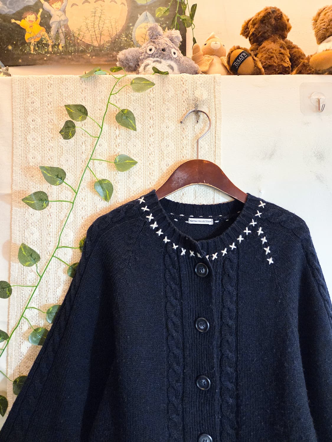 아방핏 스티치 반팔 가디건 상품이미지2