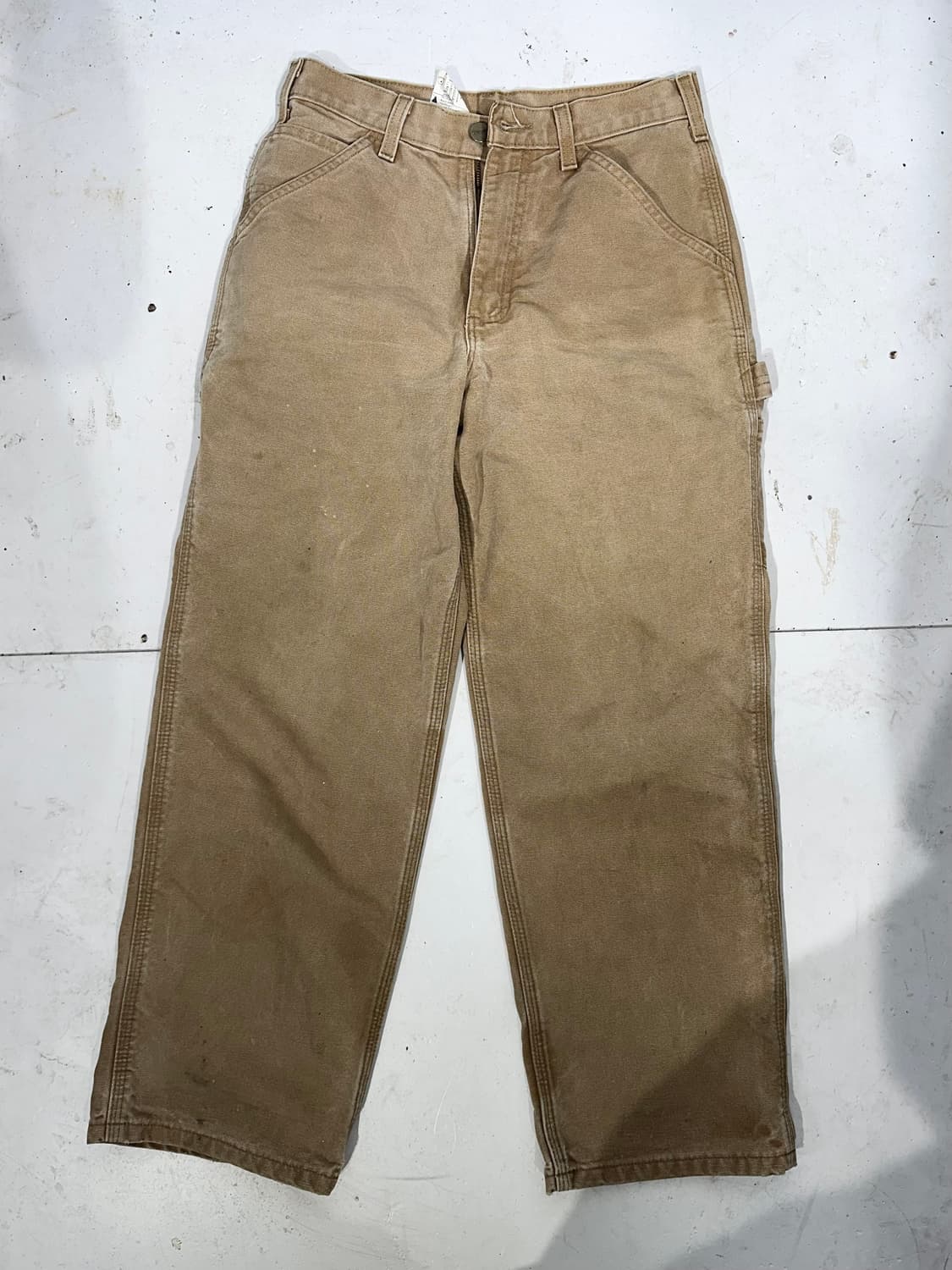 칼하트 베이지 대장급 og 카펜터 와이드 워크 데님 팬츠 상품이미지4