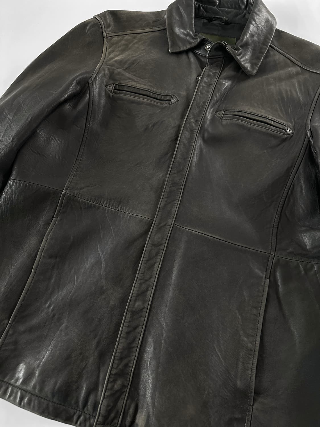 90~00s 에디바우어 제뉴인 램 레더 자켓 상품이미지7