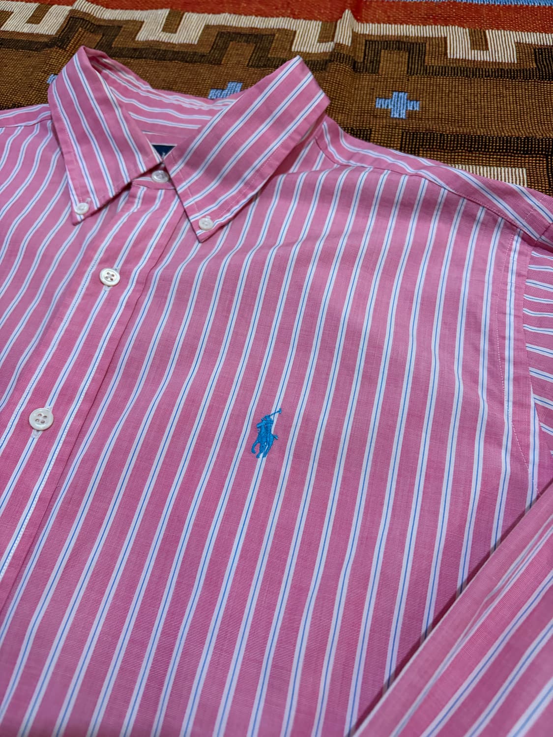 100-105) 폴로 랄프로렌 스트라이프 셔츠 핑크 상품이미지3