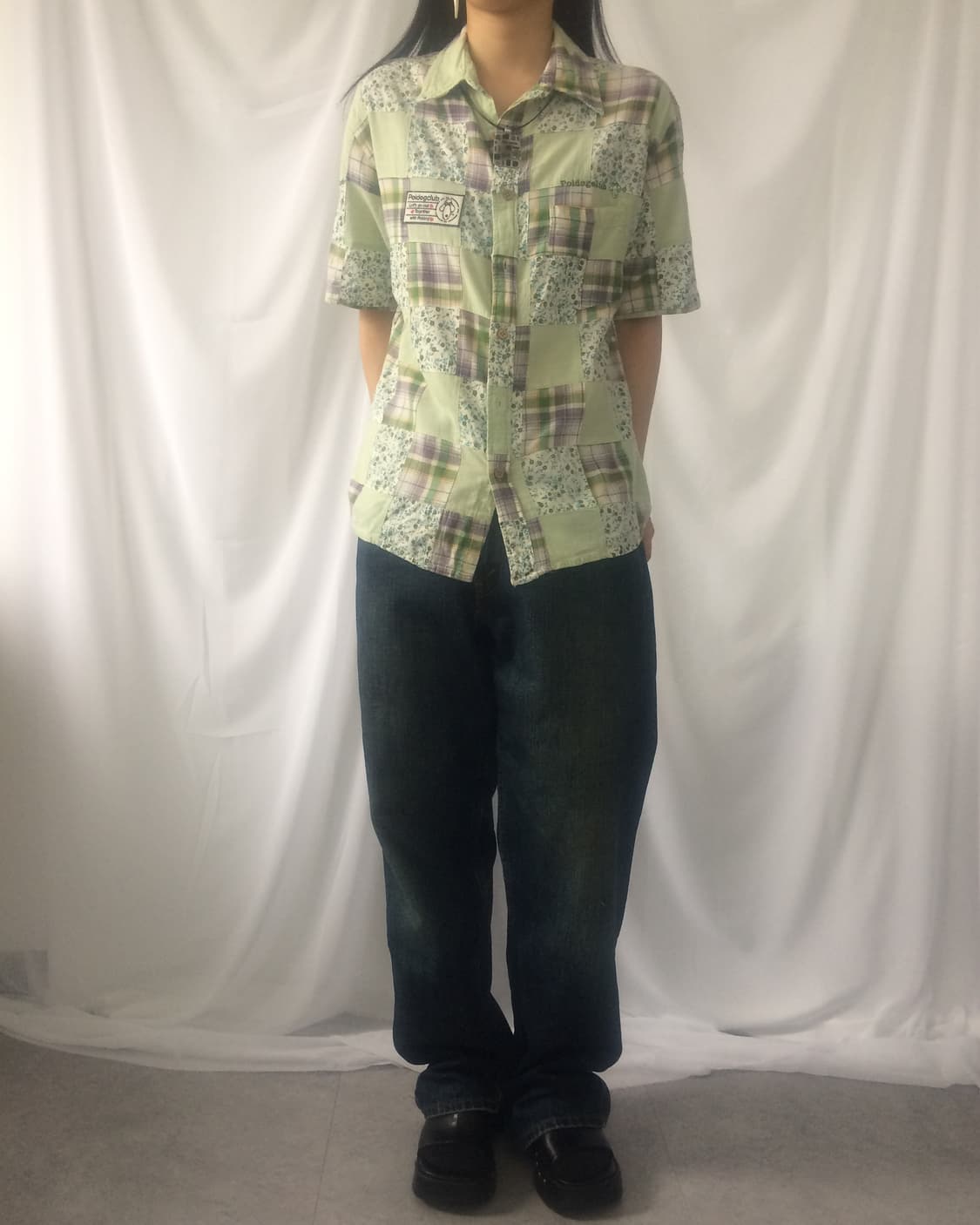 Patch work shirt 상품이미지1