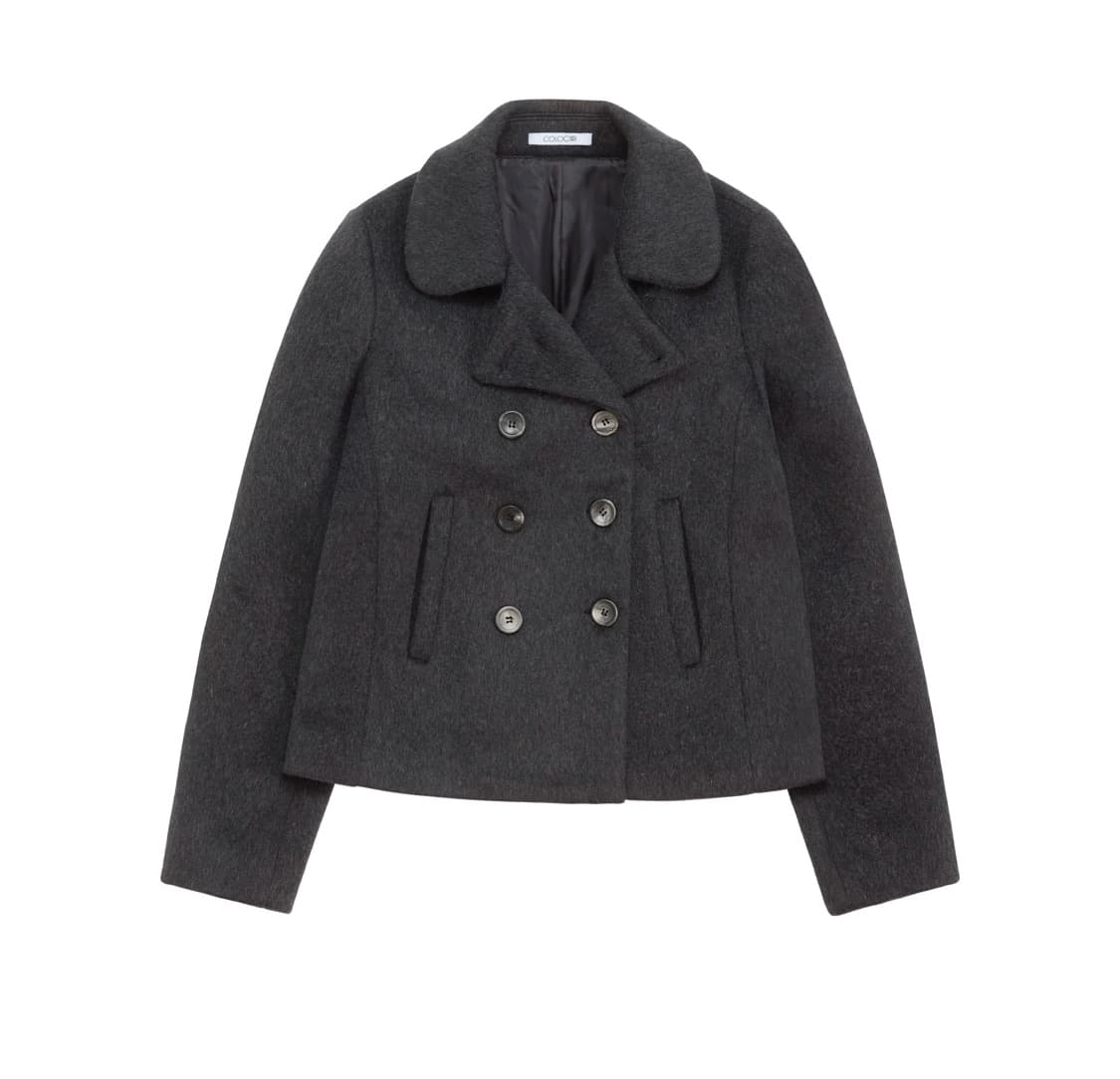 콜로신스 에어리 울 쇼트 코트 차콜 상품이미지1