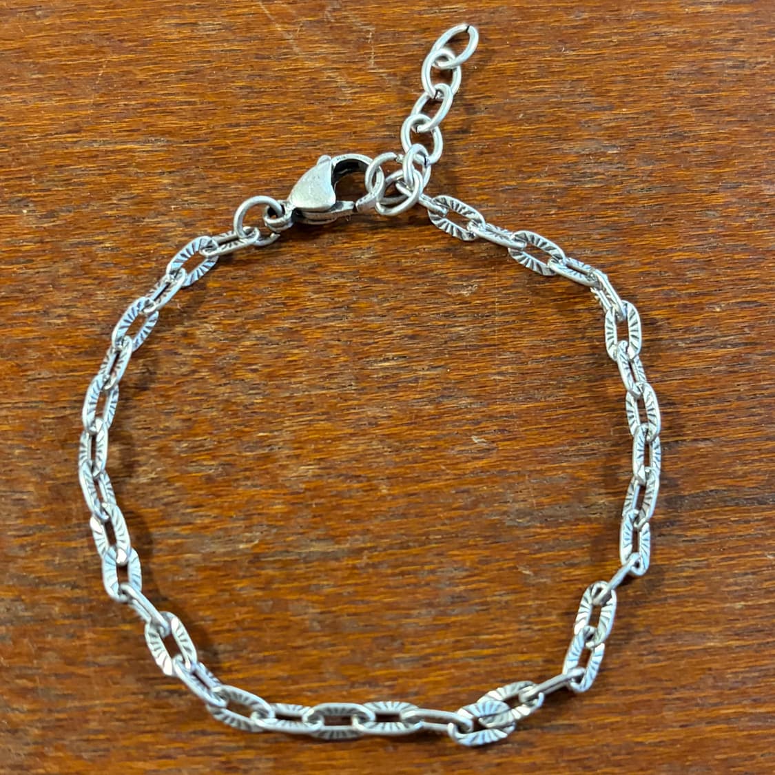 새상품 신주 실버코팅 각인 체인 팔찌 상품이미지2