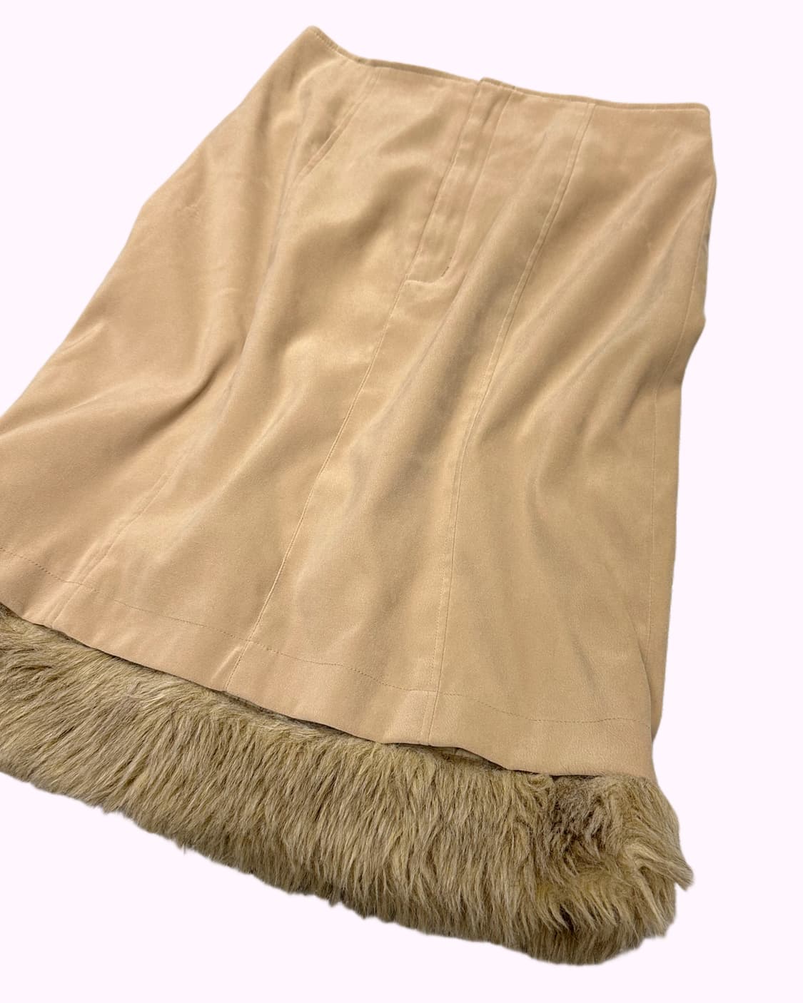 beige fur treaming skirt 상품이미지2