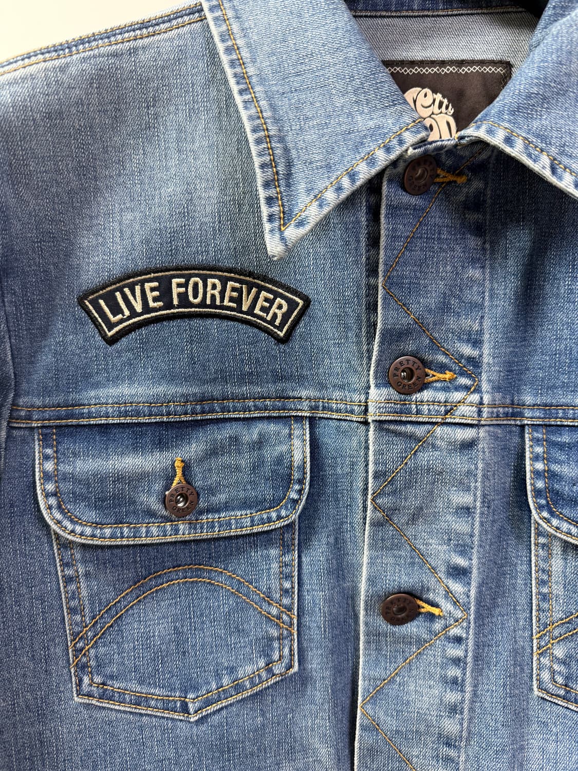 오아시스 리암갤러거 프리티그린 live forever 데님 자켓 상품이미지4