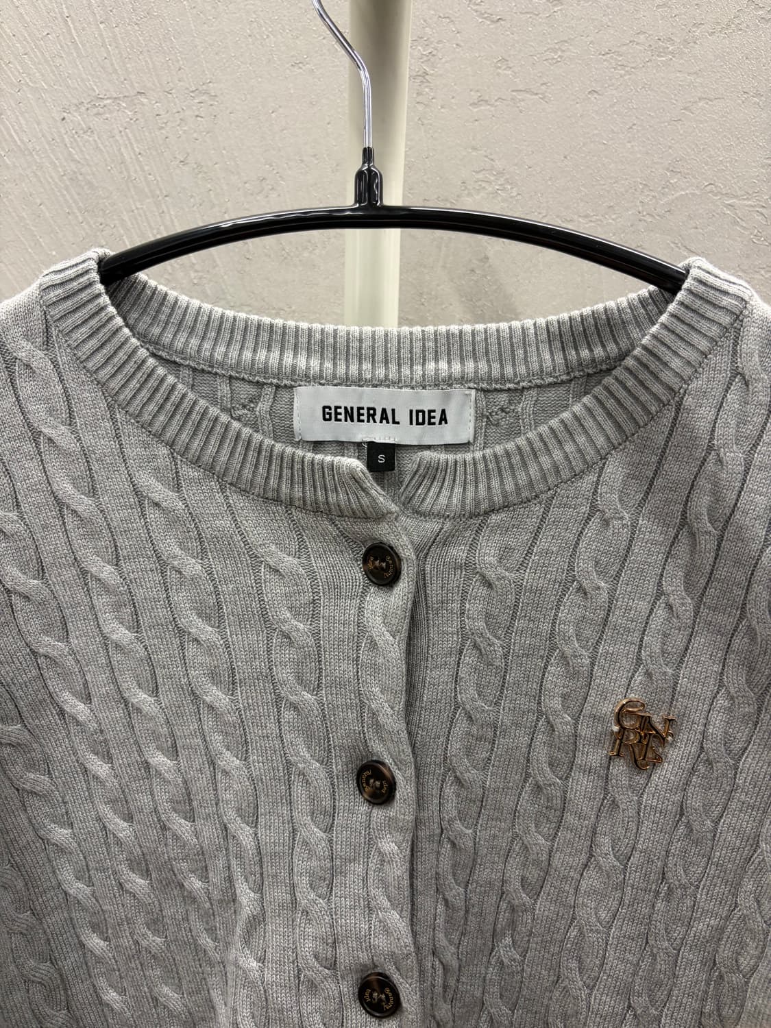 제너럴아이디어 케이블 니트 가디건 S 상품이미지3
