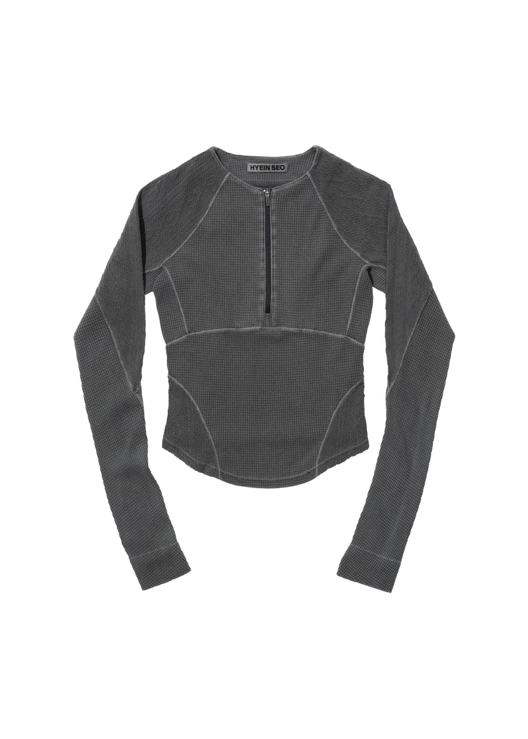 Hyein Seo 혜인서 하프집업 레글런 탑 애쉬블루 반집업롱슬리브그레이 상품이미지5