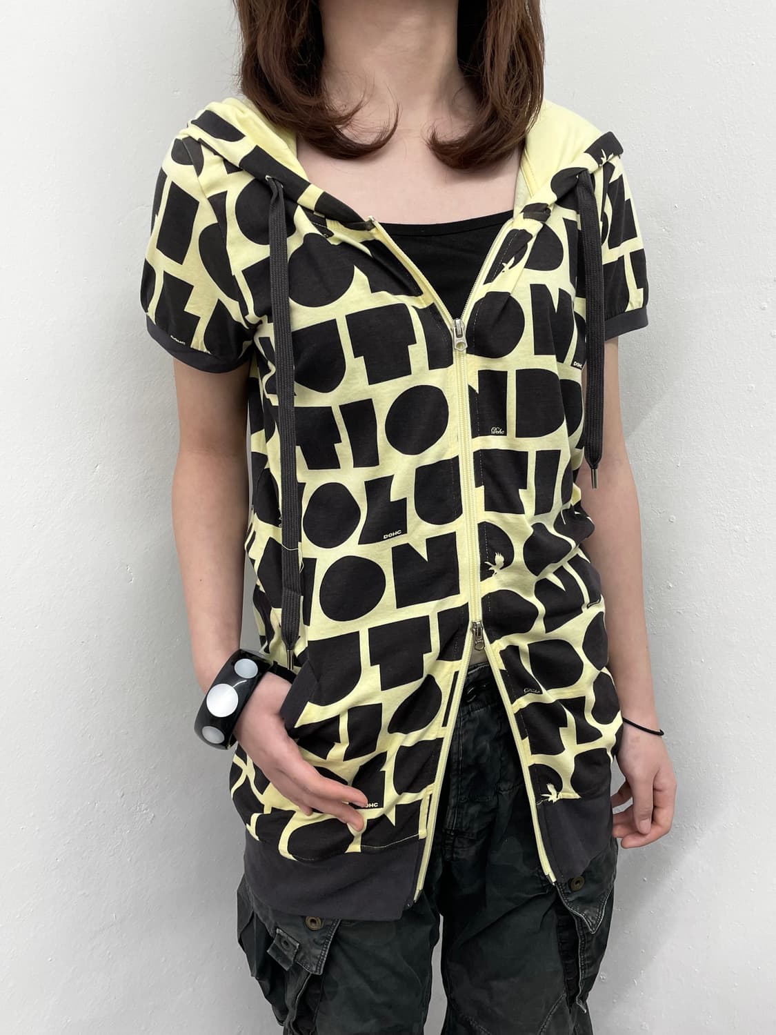 DOHC 패턴 투웨이 하프 후드집업 상품이미지3