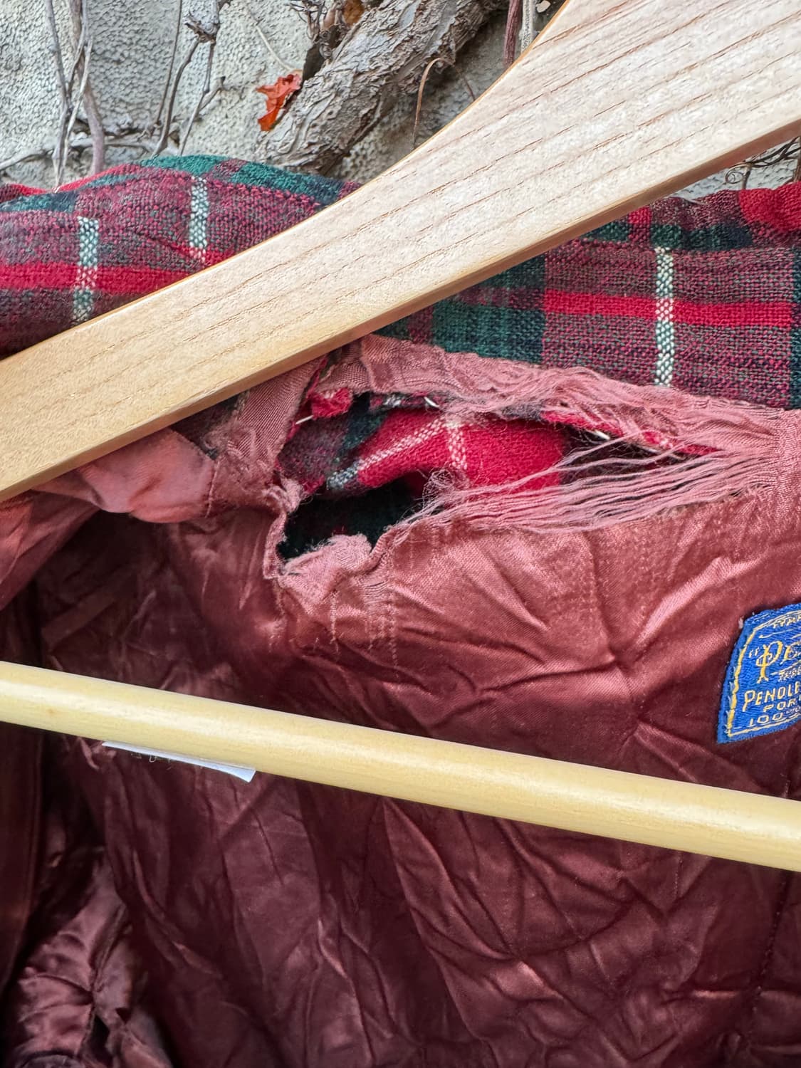 40s 펜들턴 슈퍼 빈티지 체크 울 블루종 자켓 상품이미지8