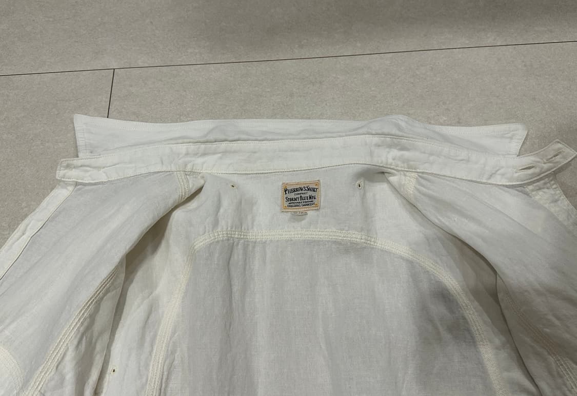 [XXL] 페로우즈 770ws 샴브레이 셔츠 화이트 상품이미지6