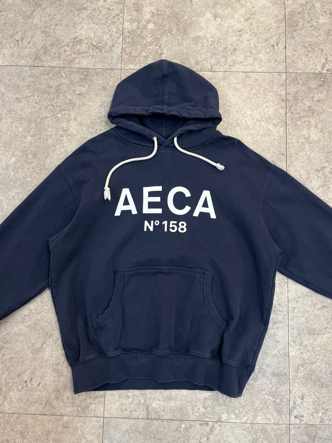 에이카화이트 AECA 빅로고 후드티 네이비 L #csz3321 상품이미지4