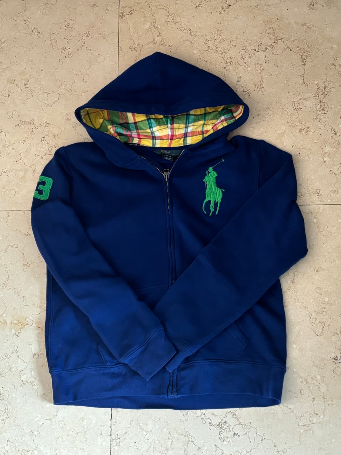 폴로 랄프로렌 빈티지 빅포니 체크 후드집업 상품이미지1