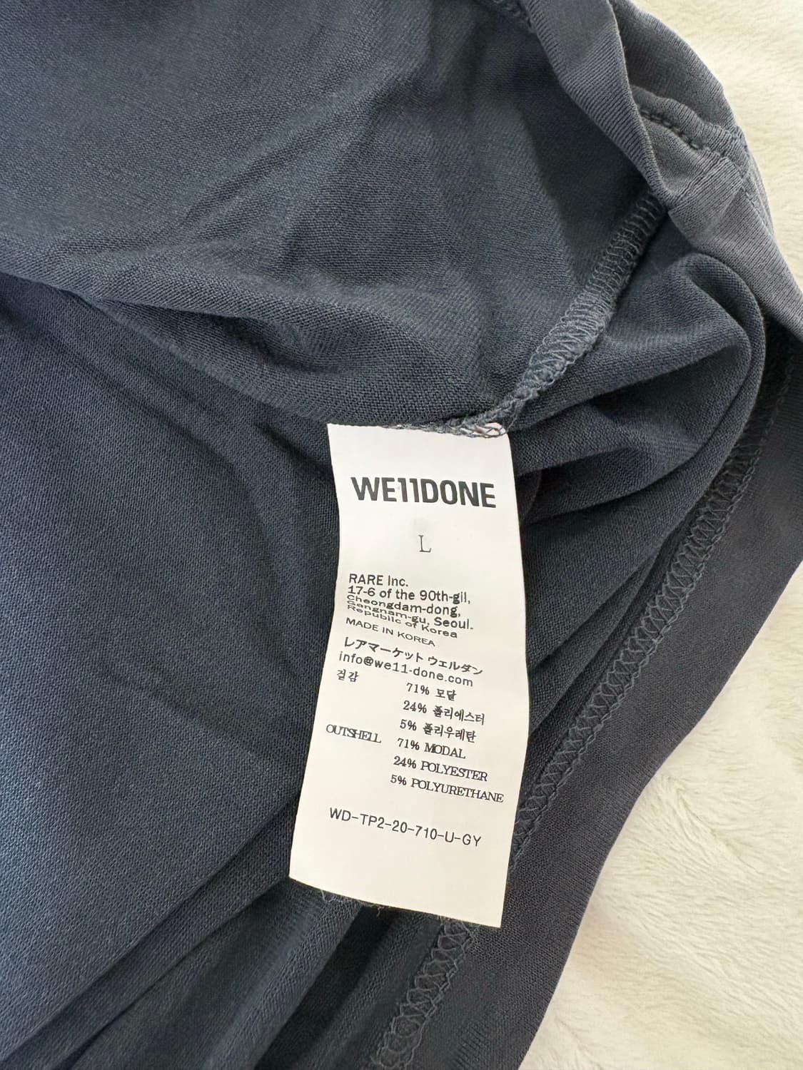 We11done 웰던 모달 반팔 티셔츠 다크그레이 / L 상품이미지3