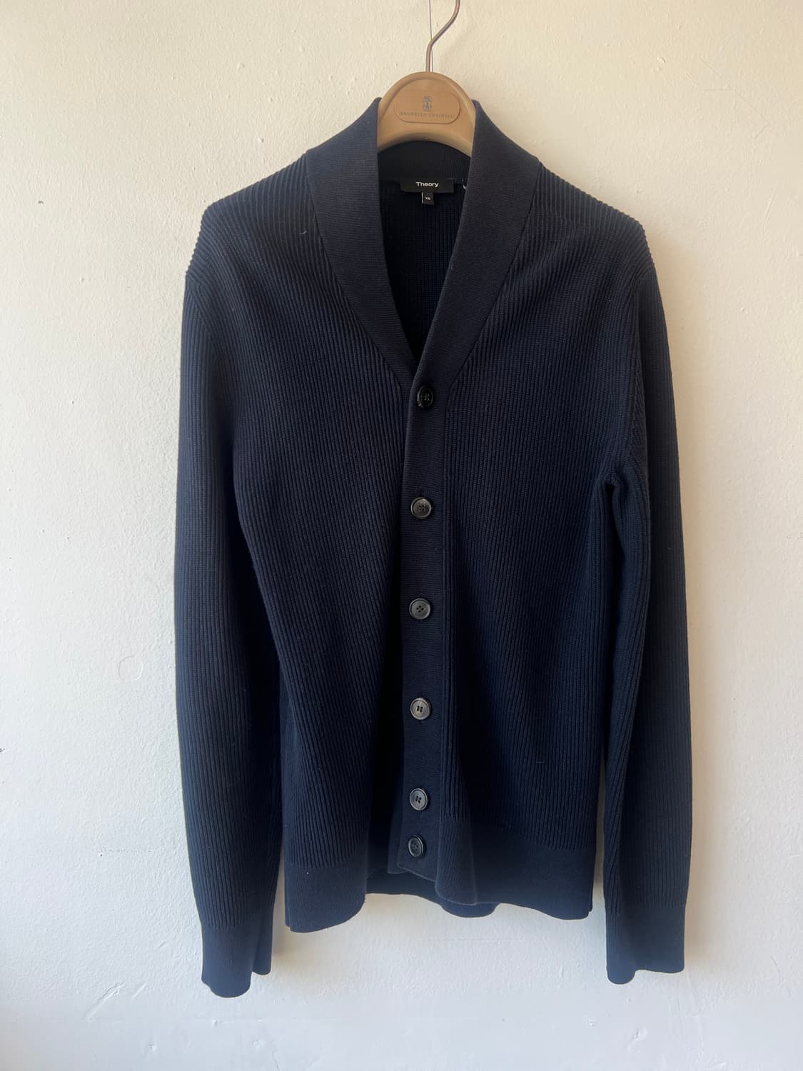 띠어리 남성 네이비 숄카라가디건 코튼가디건 상품이미지2