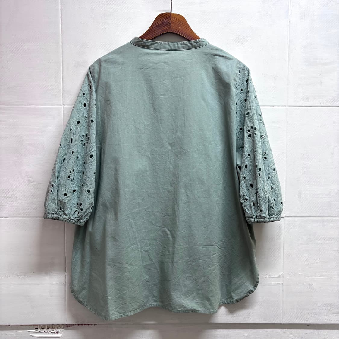 민트 펀칭 자수 모리걸 블라우스 JPN 상품이미지4