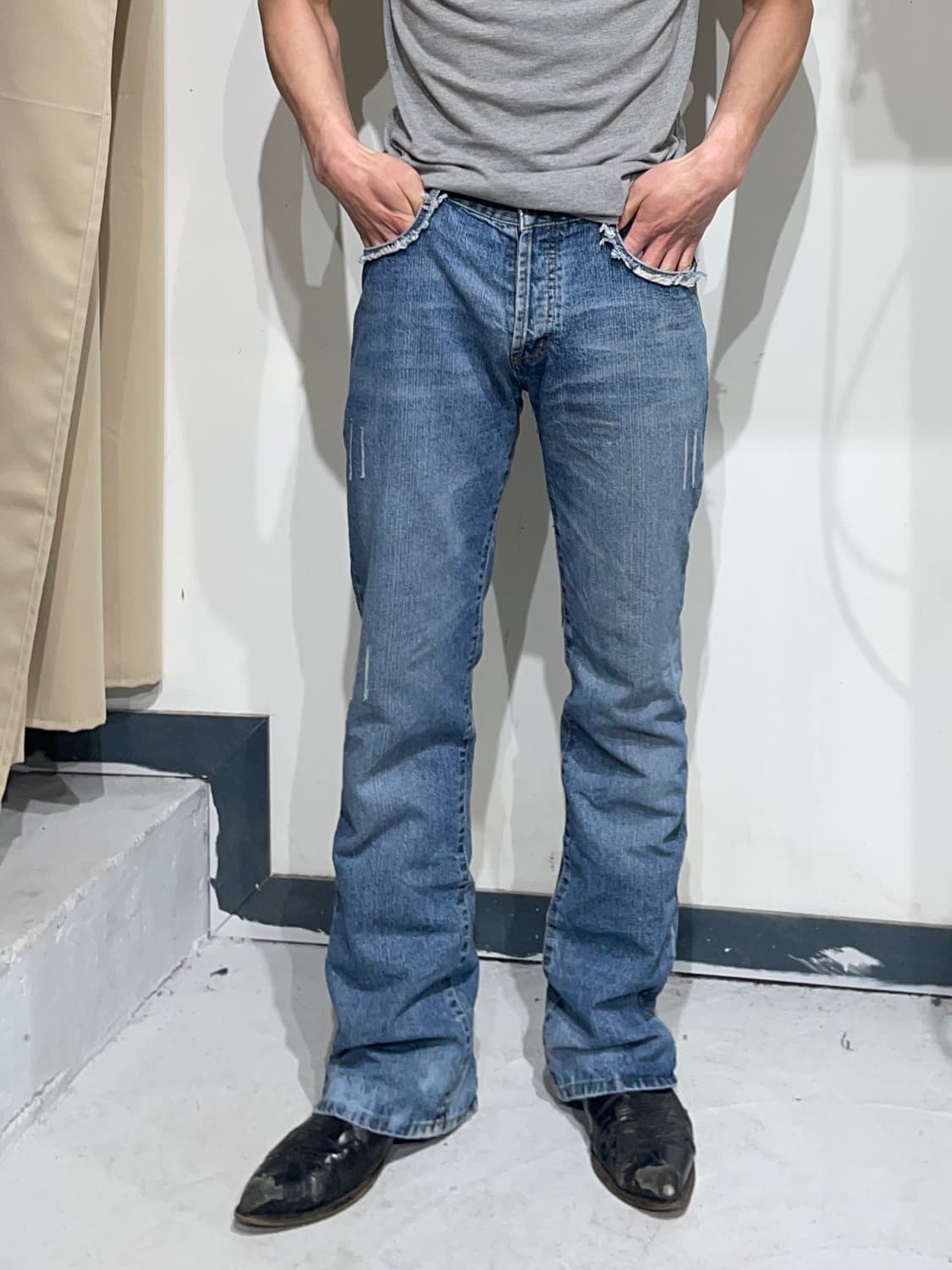 빈티지 아르마니 이글자수 부츠컷데님팬츠 상품이미지2