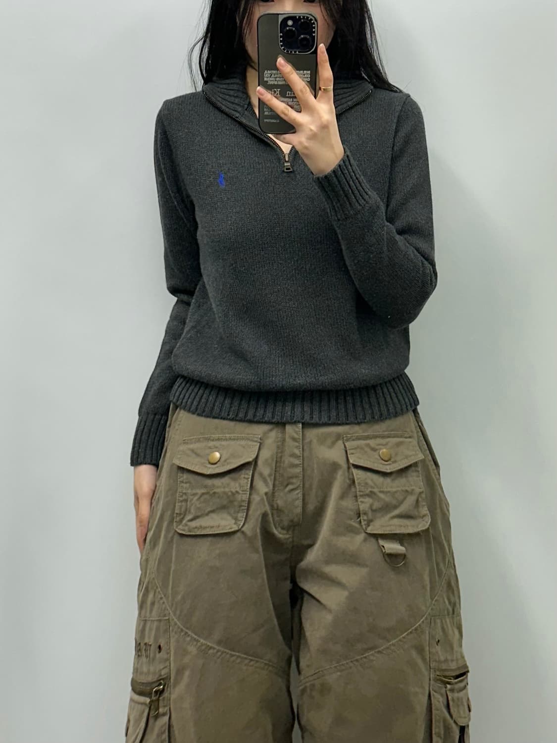 폴로 랄프로렌 신형 차콜 반집업 니트  상품이미지1