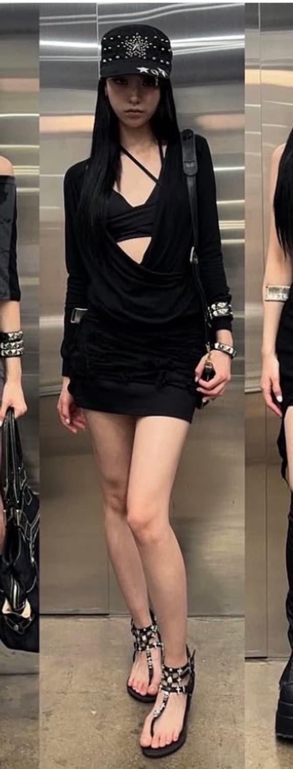 블랙 드레이프 롱슬리브 상품이미지1