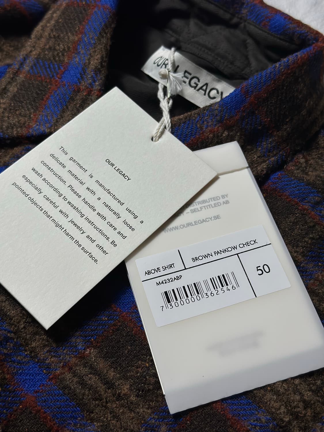 (새제품) OUR LEGACY 아워레가시 ABOVE 체크셔츠 50 상품이미지5
