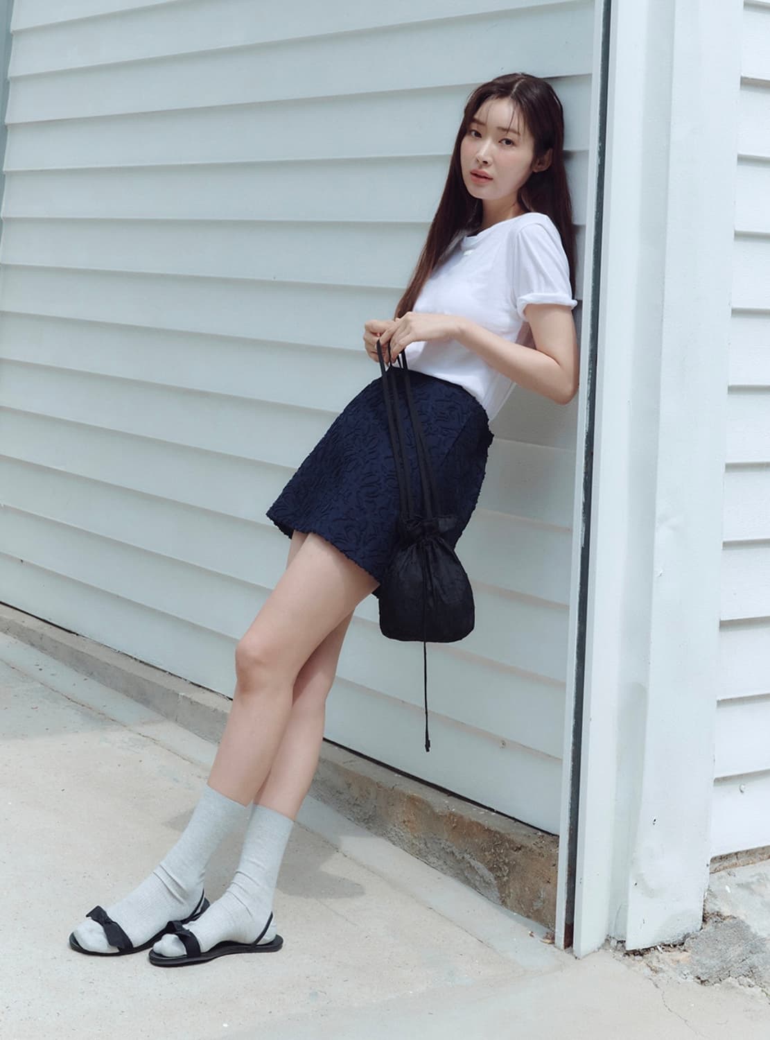 [차정원 착용] 그로브 Stoney Skirt 네이비 S 상품이미지1