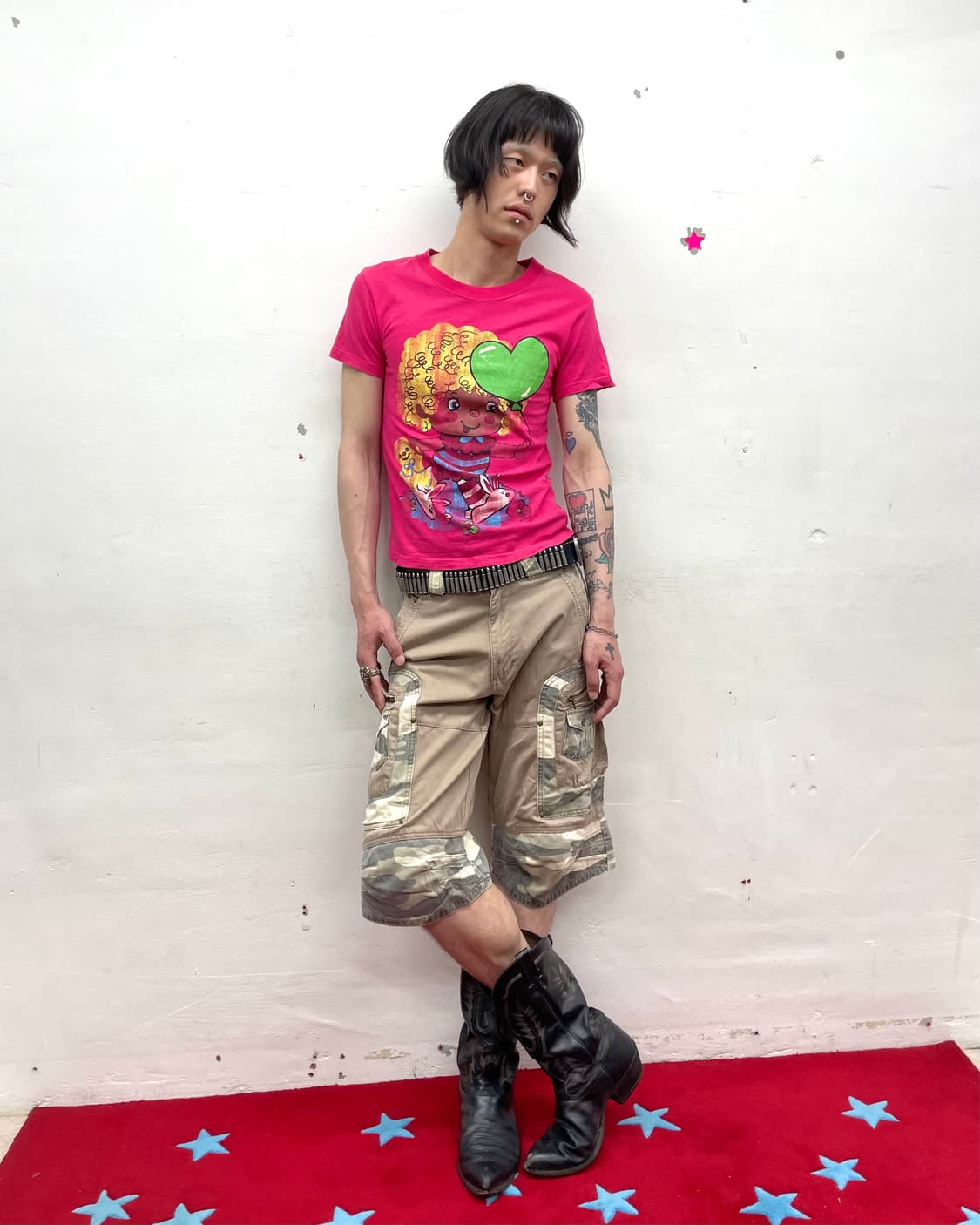Yellow perm girl heart T-shirt  상품이미지4