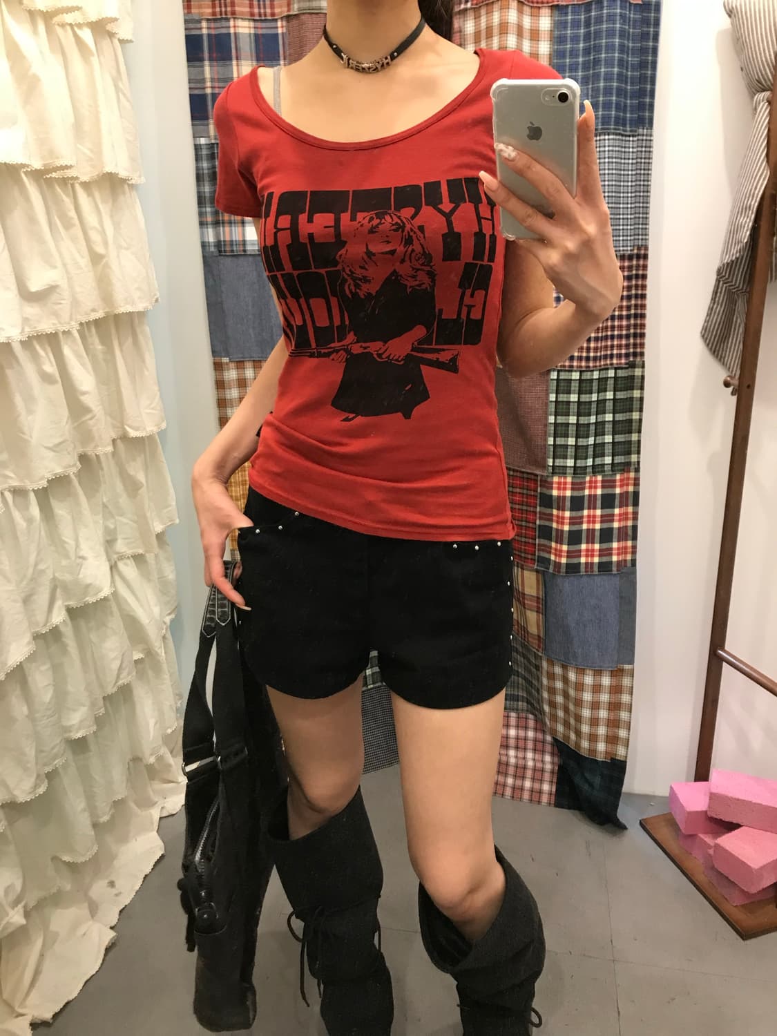 히스테릭글래머 레드 히스걸 반팔티 상품이미지1