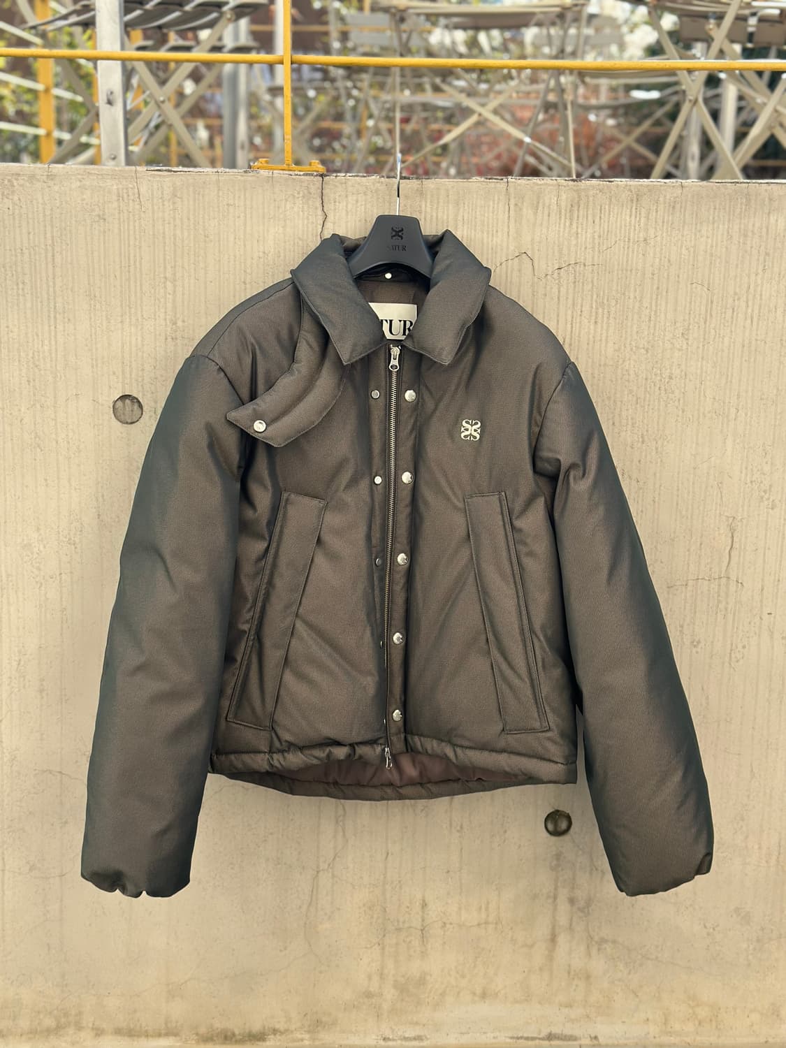 SATUR 레체 투톤 덕다운 글리터 패딩 상품이미지1