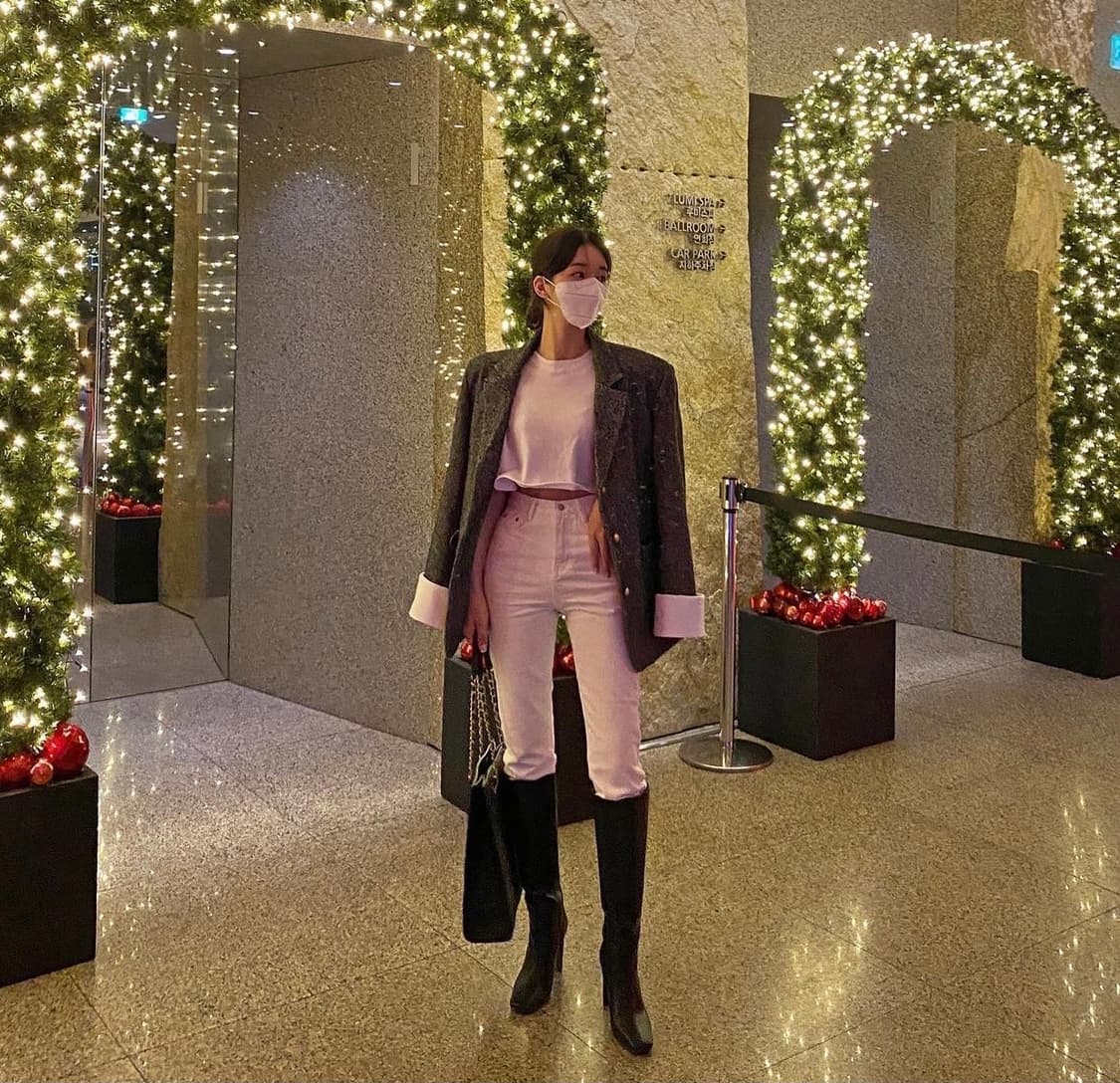 러브미우 포텐 커프스 자켓 시에 오르 헤링본 코트 상품이미지4