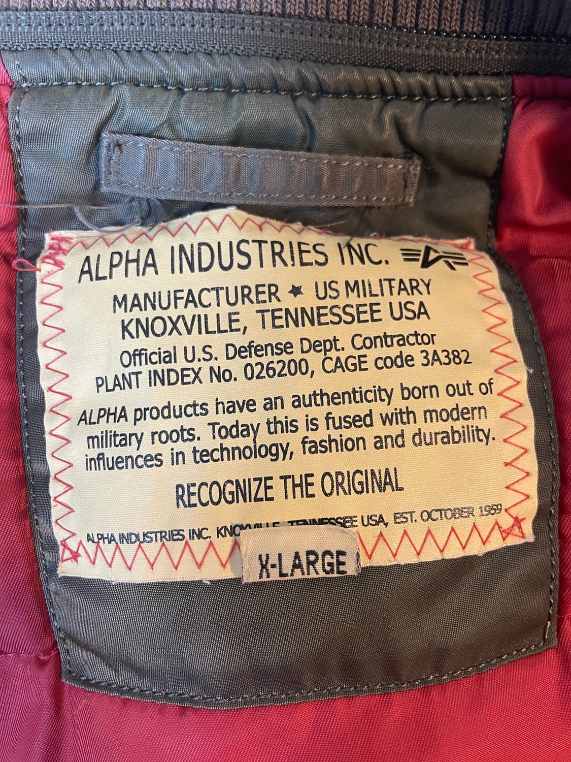 XL 0O's 알파인더스트리 USA 딥 카키 Ma-1플 라이트 자켓 상품이미지5