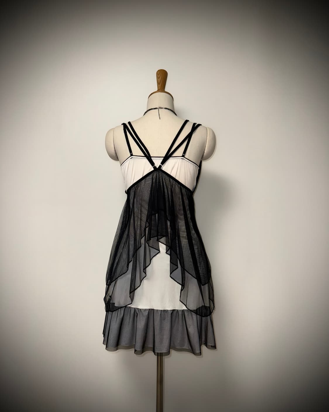 레이어드 오픈 언발 고스페어리 블랙슬립 상품이미지3