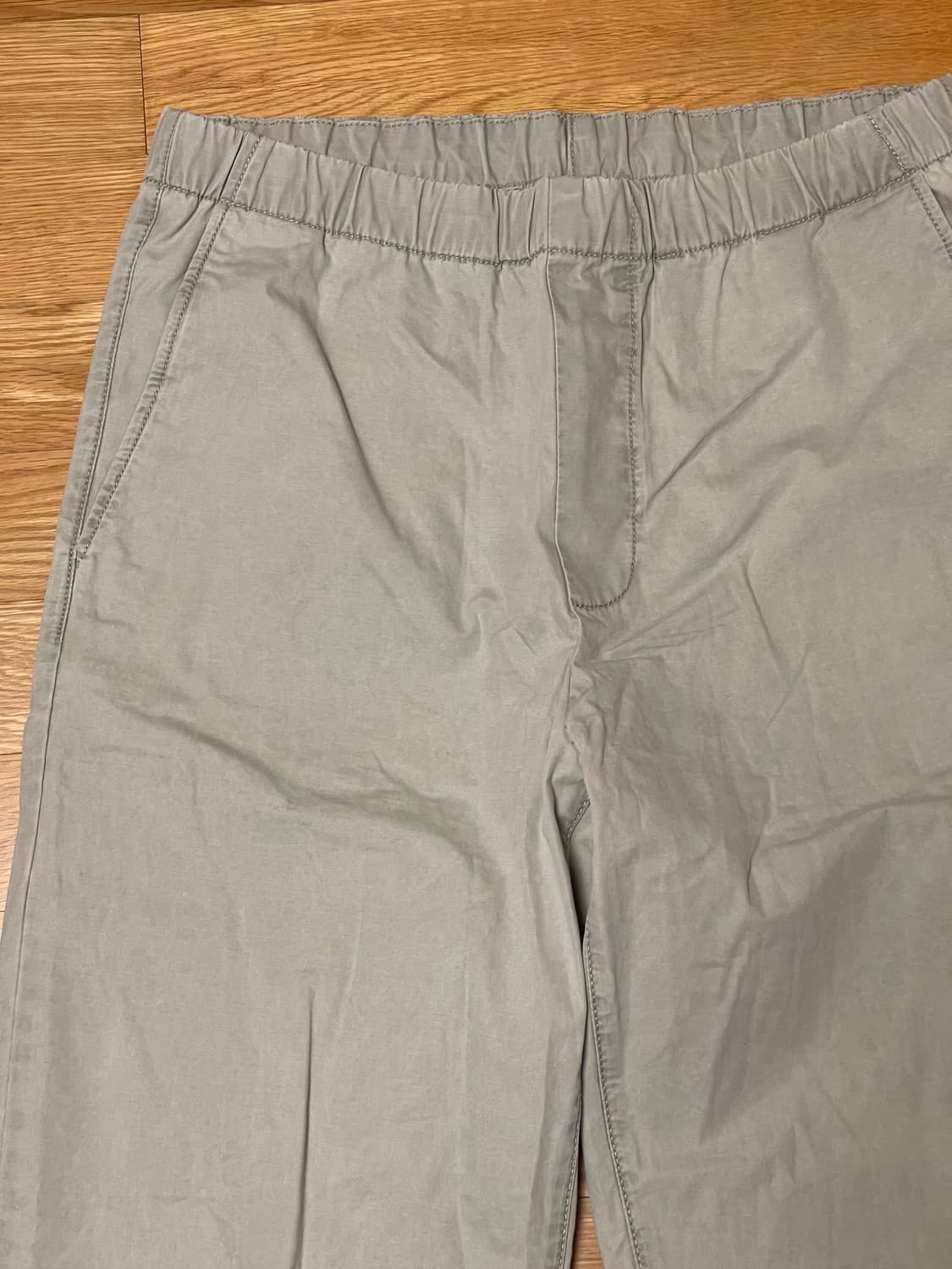 자라 오리진 라이트 베이지 코튼 와이드 팬츠 상품이미지3